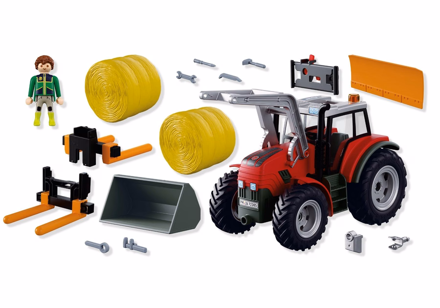 Large Tractor with Hay Bales