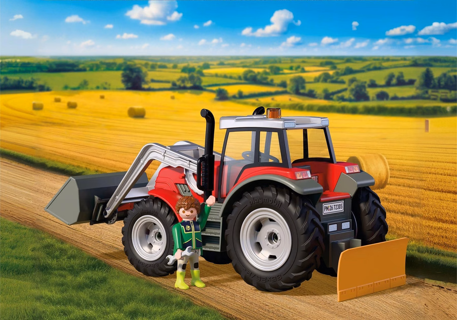 Large Tractor with Hay Bales
