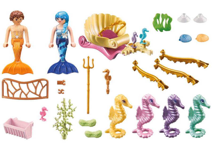 Mermaid with Seahorse Carriage