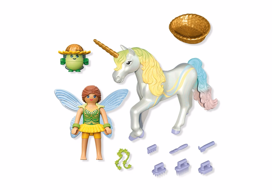 Collectible Unicorn: Rainbow Flower with Fairy